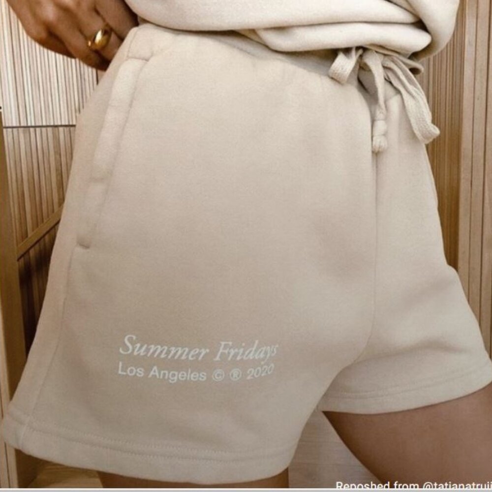 Summer Fridays Tan Sweat Shorts Size M